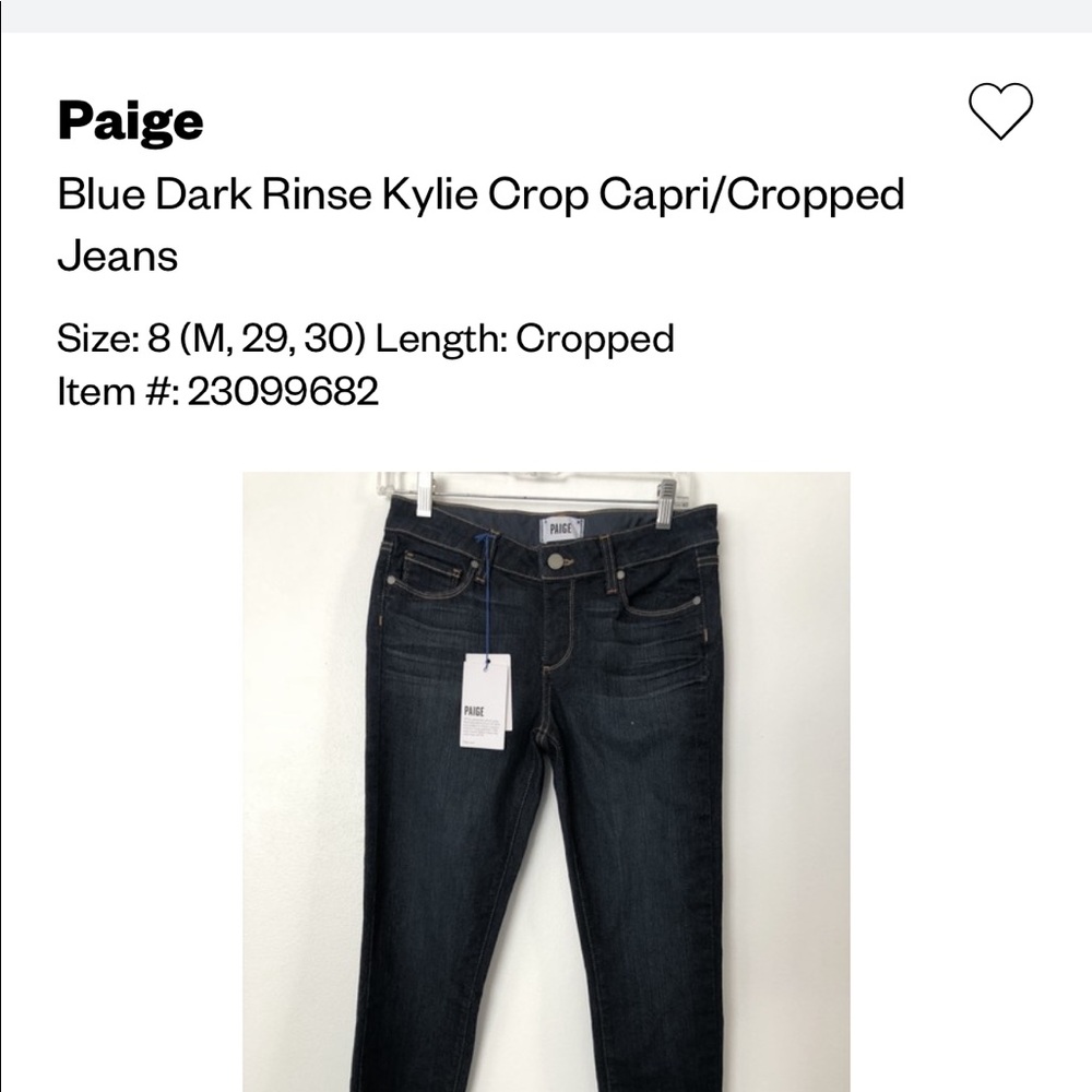 PAIGE Kylie Cropped Jeans NWT